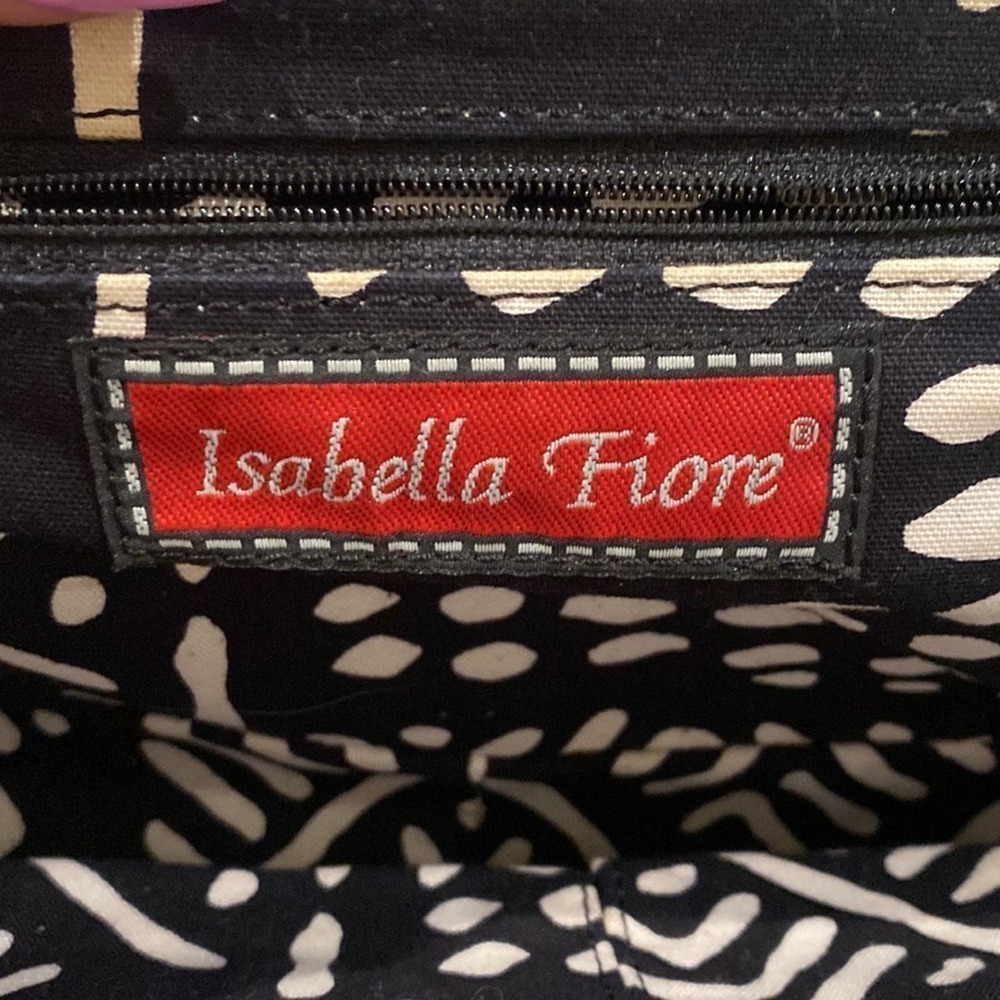 ISABELLA FIORE Beaded Floral Convertible Clutched Shoulder Bag Black Red - Picture 7 of 9